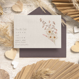 Rustieke Boho Wildflower Bohemian bruiloft Save The Date