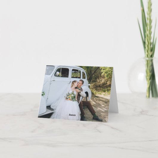 Rustieke Boho Wildflower bruiloft foto dank u Bedankkaart (Achterkant)