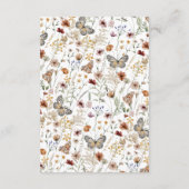 Rustieke Boho Wildflower Details Informatiekaartje (Achterkant)