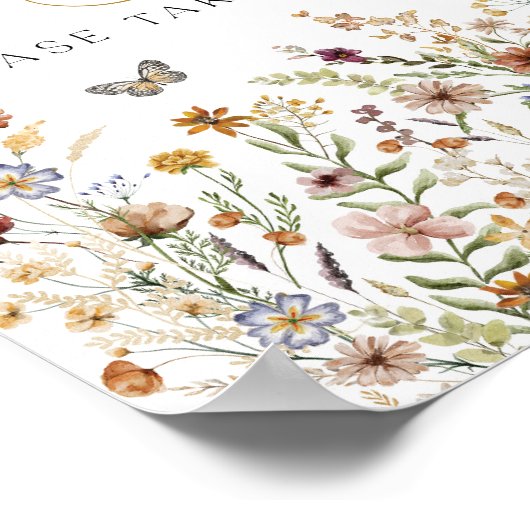 Rustieke Boho Wildflower Garden Favors Treat Sign Poster (Hoek)