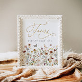 Rustieke Boho Wildflower Garden Favors Treat Sign Poster