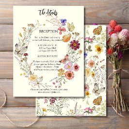 Rustieke Boho Wildflower Informatiekaartje