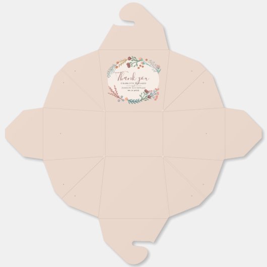 Rustieke Boho Wildflower krans bruiloft Bedankdoosjes (Ongevouwen)