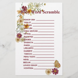 Rustieke Boho Wildflower Luier Raffle Kaart