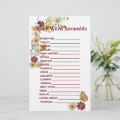 Rustieke Boho Wildflower Luier Raffle Kaart (Staand voorkant)