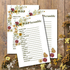 Rustieke Boho Wildflower Luier Raffle Kaart