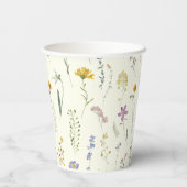 Rustieke boho wildflower papieren bekers (Achterkant)