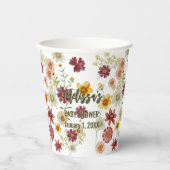 Rustieke boho wildflower papieren bekers (Voorkant)