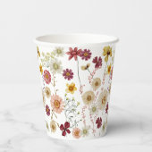 Rustieke boho wildflower papieren bekers (Achterkant)