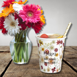 Rustieke boho wildflower papieren bekers