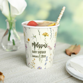 Rustieke boho wildflower papieren bekers