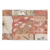 Rustieke Boho Wildflower Patchwork Terracotta Spri Kussensloop (Achterkant)