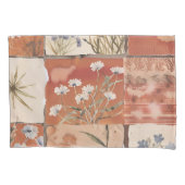 Rustieke Boho Wildflower Patchwork Terracotta Spri Kussensloop (Voorkant)