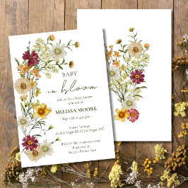 Rustieke Boho Wildflower Sage Groen Baby shower Kaart