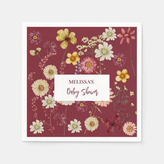 Rustieke boho wildflower servet (Voorkant)