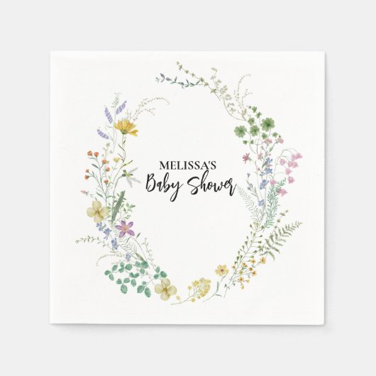 Rustieke boho wildflower servet (Voorkant)