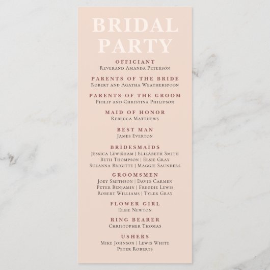 Rustieke Boho Wildflower Summer Wedding Programmakaart (Achterkant)