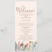 Rustieke Boho Wildflower Summer Wedding Programmakaart (Voorkant)