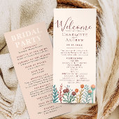 Rustieke Boho Wildflower Summer Wedding Programmakaart
