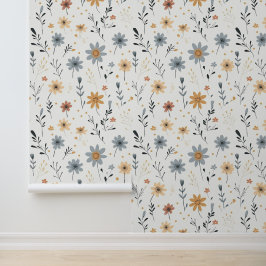 Rustieke Boho Wildflower Wallpaper Behang