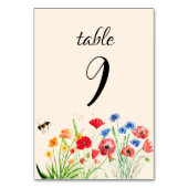 Rustieke Boho Wildflower Waterverf Bloemen Huwelij Kaart (Achterkant)