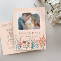 Rustieke Boho Wildflower Wedding Save the Date Fot