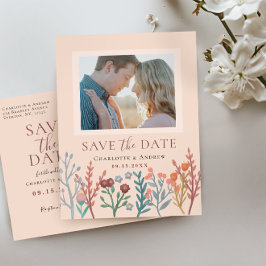 Rustieke Boho Wildflower Wedding Save the Date Fot Briefkaart
