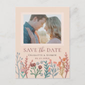 Rustieke Boho Wildflower Wedding Save the Date Fot Briefkaart (Voorkant)