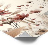 Rustieke Boho Wildflowers Elegant Wedding Welkom Poster (Hoek)