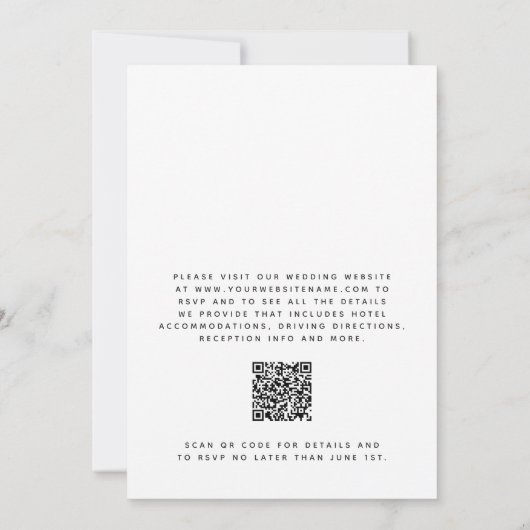 Rustieke Boho Wildflowers Huwelijk met QR-code Kaart (Achterkant)