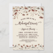 Rustieke Boho Wildflowers Huwelijksrepetitie en di Kaart (Voorkant)