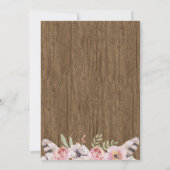 Rustieke Boho Wood Floral bruiloft Kaart (Achterkant)