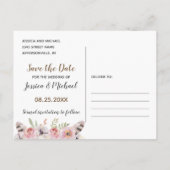 Rustieke Boho Wood Floral Save the Date Briefkaart (Achterkant)