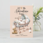 Rustieke Boho Wood Wieg Baby shower Invitation Kaart (Staand voorkant)