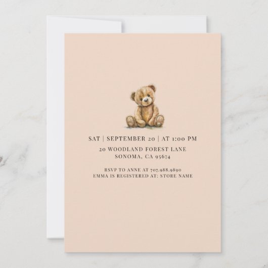 Rustieke Boho Wood Wieg Baby shower Invitation Kaart (Achterkant)