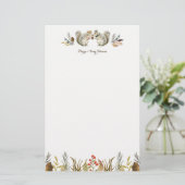 Rustieke Boho Woodland Eekhoorns Waterverf Bruilof Briefpapier (Staand voorkant)