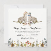 Rustieke Boho Woodland Otter Waterverf Bruiloft Kaart (Voorkant)