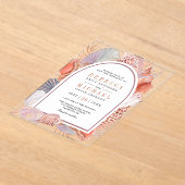 Rustieke Boho Zeeschelpen Nautische Trouwdag Acryl Uitnodigingen (Laagn)