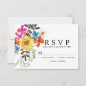 Rustieke Boho Zomer Wildebloemen Bruiloft RSVP Kaartje (Voorkant)