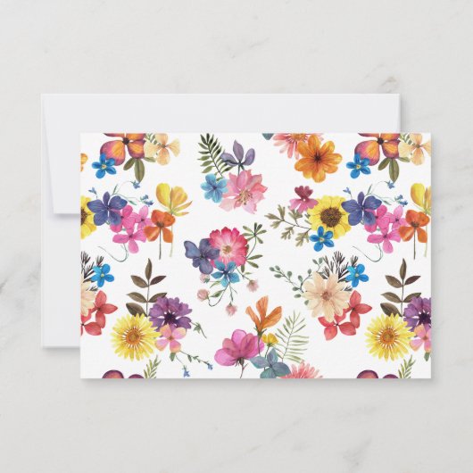 Rustieke Boho Zomer Wildebloemen Bruiloft RSVP Kaartje (Achterkant)