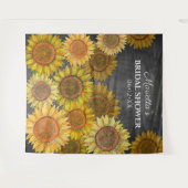 Rustieke Boho Zonnebloem Grijze Bruidsfeer Achterg Wandkleed (Voorkant (horizontaal))