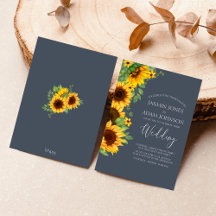 Rustieke Boho Zonnebloem Navy Wedding