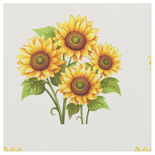 Rustieke boho zonnebloem patroon stof (Close Up)