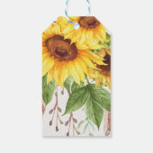 Rustieke Boho Zonnebloemen Bruiloft Dank u Favorie Cadeaulabel (Achterkant)