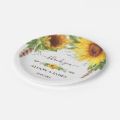 Rustieke Boho Zonnebloemen Bruiloft Feest Gunsten Papieren Bordje (Gekanteld)