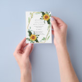 Rustieke BOHO Zonnebloemen Groene Huwelijk Flyer (Hand)