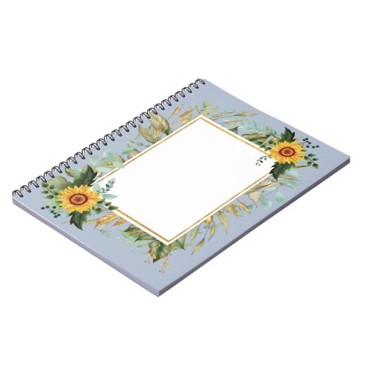 Rustieke BOHO Zonnebloemen Groene Huwelijk Notitieboek