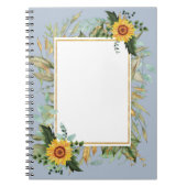 Rustieke BOHO Zonnebloemen Groene Huwelijk Notitieboek (Voorkant)