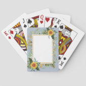 Rustieke BOHO Zonnebloemen Groene Huwelijk Pokerkaarten (Achterkant)