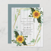 Rustieke BOHO Zonnebloemen Groene Huwelijksdecorat (Voorkant / Achterkant)